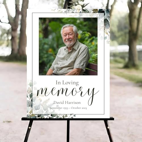 Celebration of Life Welcome Sign, Funeral Welcome Sign, in Loving Memory Sign, Celebration of Life Funeral Sign, Celebration of Life Sign, Memorial Sign with Photo #T2123 - color: Version #31
