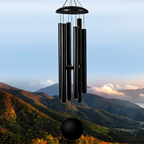 FDOCOI 45'' Wind Chimes Outdoor,Memorial Wind Chime, Large Wind Chimes for Outside Deep Tone, Sympathy Gifts. Black - size: 45'' Black