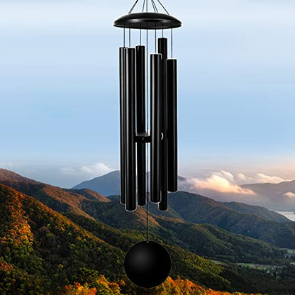 FDOCOI 45'' Wind Chimes Outdoor,Memorial Wind Chime, Large Wind Chimes for Outside Deep Tone, Sympathy Gifts. Black - size: 45'' Black