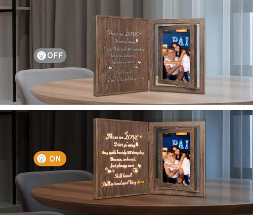 EYITUPC Lighted Wood Memorial Picture Frame: Sympathy Gift, Those We Love - color: Those We Love