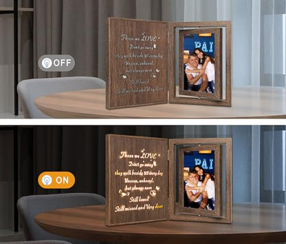 EYITUPC Lighted Wood Memorial Picture Frame: Sympathy Gift, Those We Love - color: Those We Love