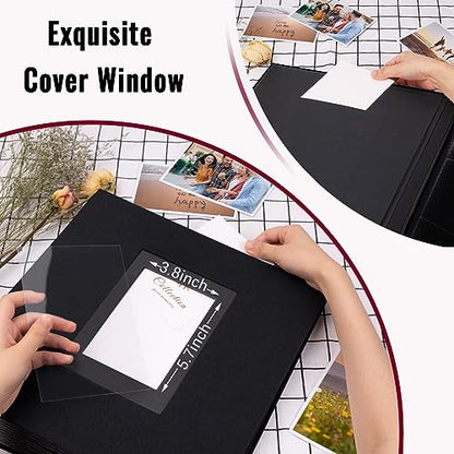 Linen Photo Album 4x6 Large Capacity 1000 Pockets Pictures Fabric Cover Books Albums Wedding School Family Anniversary Baby Memory Engagement Travel Albums(Black, 1000 Pockets) (Pack of 2) - color: Black, size: 1000 Pockets (Pack of 2)