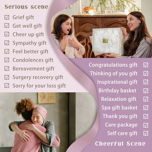 AHAGIFTREE Gift Baskets For Women,12PC Birthday Gifts,Mother's Day Thinking Of you Gifts for Women,Care Package,Grief,Sympathy,thank you,Condolences (Purple) - color: Purple