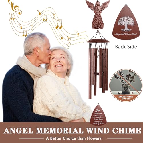VENBEEL Angel Memorial Wind Chime, Memorial Sympathy Gifts for Loss of Love One, Bereavement Condolence Remembrance Gift for Loss of Mom Dad