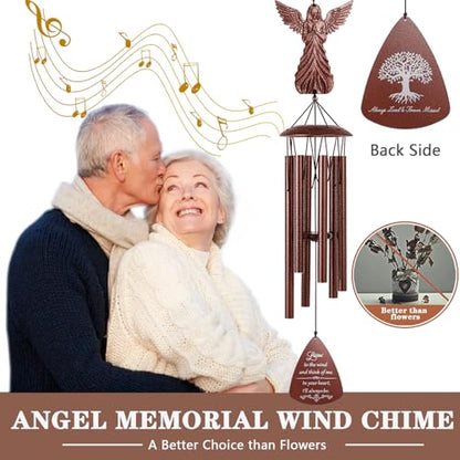 VENBEEL Angel Memorial Wind Chime, Memorial Sympathy Gifts for Loss of Love One, Bereavement Condolence Remembrance Gift for Loss of Mom Dad