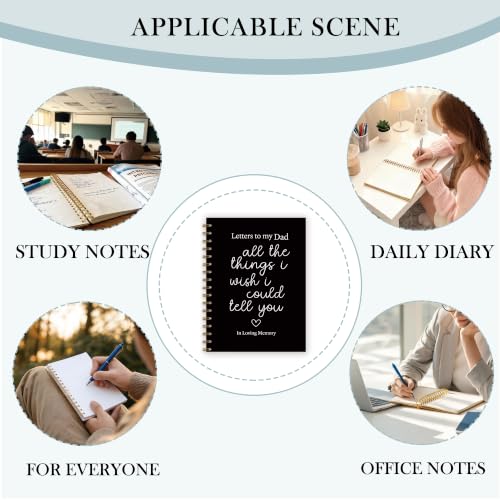 Letters to My Dad Spiral Notebook Journal 5.5x8.3in | Memorial Gifts for Loss of Dad, Grief Journal for Loss of Father, All the Things I Wish I Could Tell You Notebook Journals - color: Letters dad