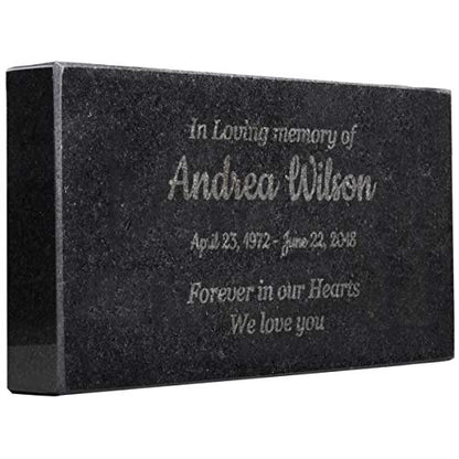 PlaqueMaker Grave Markers for Cemetery Headstone Granite - size: 8 x 4 x 1"