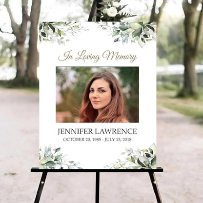 Celebration of Life Welcome Sign, Memorial Sign, Greenery Funeral Welcome Sign, in Loving Memory Sign, Celebration of Life Funeral Sign, Celebration of Life Sign, Memorial Sign with Photo #12 - color: Version #27