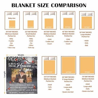 Custom Memorial Blanket with Photo - Sympathy Gift for Loss of Loved One - color: Style 12