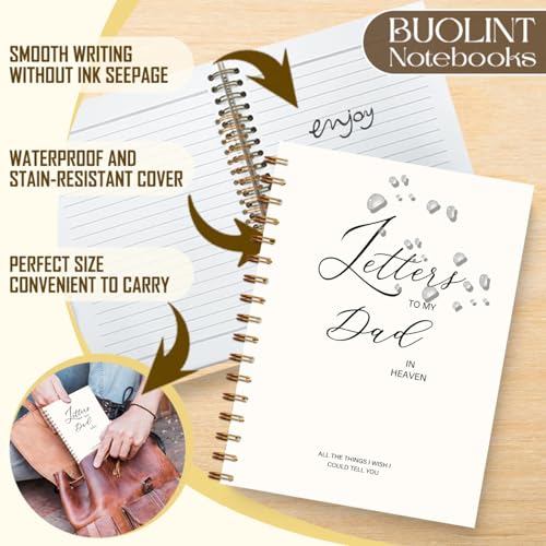 Letters to Heaven Notebook Journal 5.5x8.3, Grief Journal for Women, Memorial Sentimental Gifts, Sympathy Gifts for Loss of Loved One, Spiral Hardcover Notebook(Dad) - color: Dad
