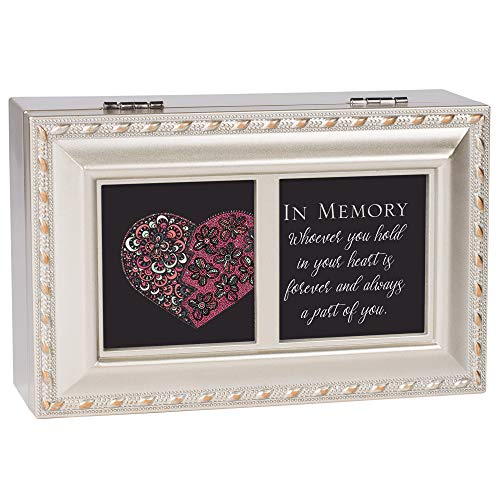 Cottage Garden in Memory in Heart Forever Champagne Silver Petite Music Box Plays You Light Up My Life