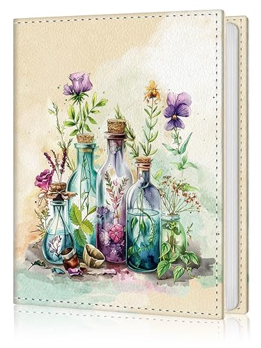 Photo Album 4x6, Small Picture Book Bottle Flowers Floral | 56 Pockets Mini Cute, Postcard Vacation Travel Wedding Graduation, PU Leather Family Grandma Child Mom Gift, Personalized - color: Bottle Flowers