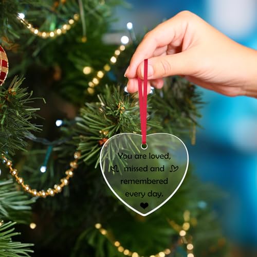 Memorial Ornament Sympathy Gift for Women Men Bereavement Gifts for Loss of Mom Dad Brother Son Daughter Memorial Keepsake Christmas Ornament in Memory of Loved Gifts Remembrance Gift