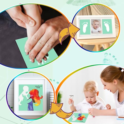 Baby Hand and Footprint Paint with Sponge Head, 2.54 fl oz, Non-Toxic & Acid-Free, Washable Baby Safe Paint for Newborn Keepsakes, Dog Nose & Paw Prints, Ideal New Mom Gift - White - color: White