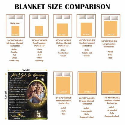 Custom Memorial Blanket with Photo - Sympathy Gift for Loss of Loved One - color: Style 13