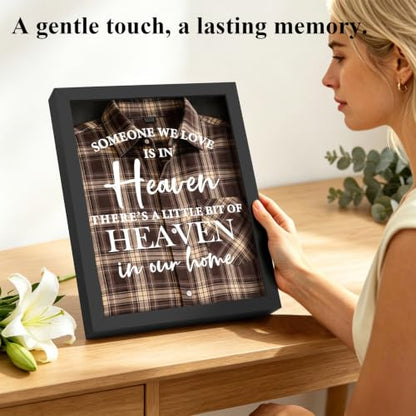 Sympathy Gifts for Loss of Loved One, Clothing Memorial Shadow Box Frame - color: Black