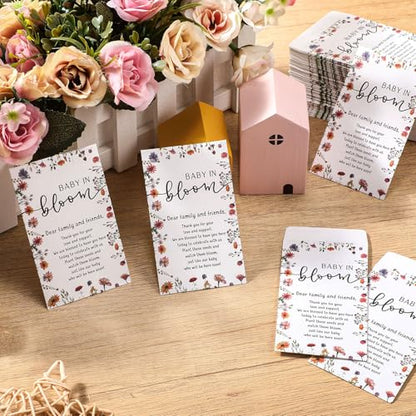Fumete 100 Pcs Baby Shower Seed Packet Adhesive Envelopes, Wildflowers - style: Wildflowers