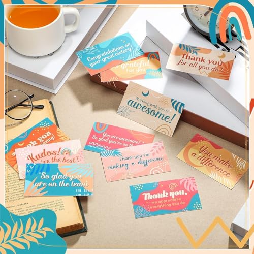 Yeaqee Employee Appreciation Cards Kudos Notes Motivational Blank,Retro - style: Retro