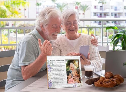 Memorial Picture Frame - In Loving Memory Wood Photo Frame, Sympathy & Bereavement Gifts for Loss of Mom, Dad & Grandparents - Funeral Remembrance Gift - A Letter From Heaven Frame - style: Memorial 04