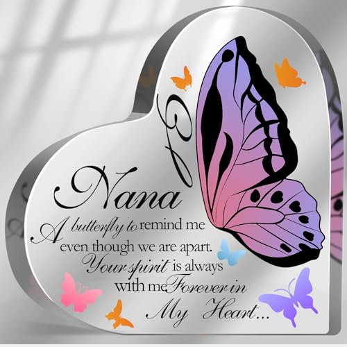 Memorial Gifts for Loss of Nana Acrylic Keepsake,Loss of Grandma Sympathy Gift, In Memory of Loved One Sign, Grief Bereavement Remembrance Sign Plaque Decor - color: Nana(butterfly 03)
