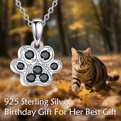 TIGER RIDER Pet Paw Necklace 925 Sterling Silver Cross Infinite love Necklace Pendant Pet Jewelry Gift for Dog Cat Lovers - style: Paw urn-B