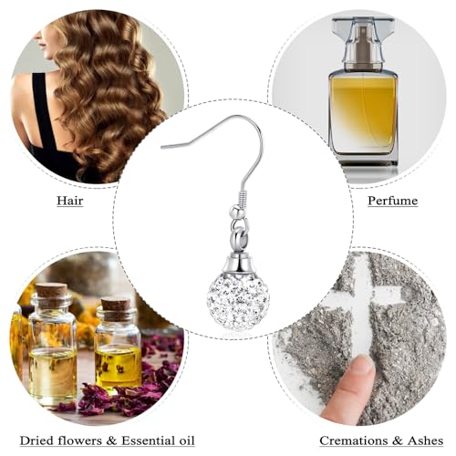 Heart Cremation Earring for Women Keepsake Memorial Urn Jewelry For Ashes - color: D-Sliver