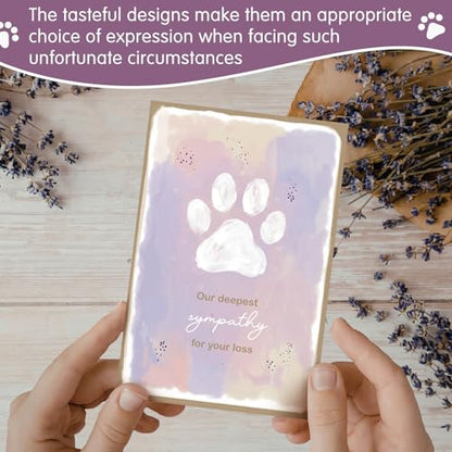 Geyoga 36 Set Pet Sympathy Card with Envelope Bulk, Retro Purple - color: Retro Purple