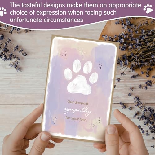 Geyoga 36 Set Pet Sympathy Card with Envelope Bulk, Retro Purple - color: Retro Purple