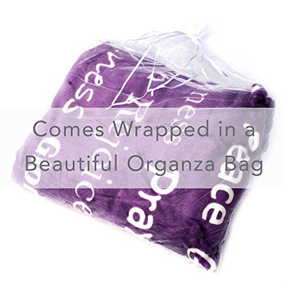 BlankieGram Christian Blanket - “Faith” Plush Throw Blanket - Inspired Gifts Ideas for The Entire Family, Comfort Gifts, Purple