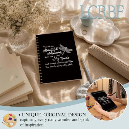 Dragonfly Memorial Gifts Spiral Notebook Journal 5.5x8.3in | Sympathy Bereavement Gifts for Loss of Loved One, Remembrance Condolences Notebook Journals Gift for Loss - color: Mourn Dragonfly