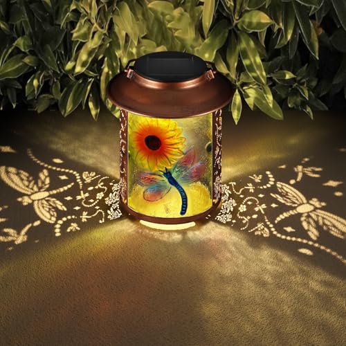 Dragonfly Solar Lanterns Outdoor Waterproof Birthday Gifts for Women Mom - color: a-Dragonfly-1PC