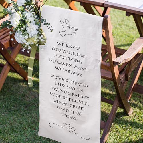 Reserved Chair Sign,2Pcs Wedding in Memory for Chair, White - style: White Pigeon