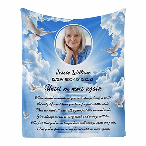 InterestPrint Memorial Gifts Picture Blanket - in Loving Memory of Mother, Father, Grandma, Grandpa - Memorial Blanket for Loved One - color: Multi Ab3, size: 30 x 40 Inches