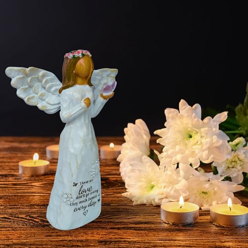 Sympathy Gifts for Loss of Loved One, 5.5" Angel Memorial Gift for Loss of Dad Mom Grandmother, Angel Figurine for Bereavement Remembrance Grief