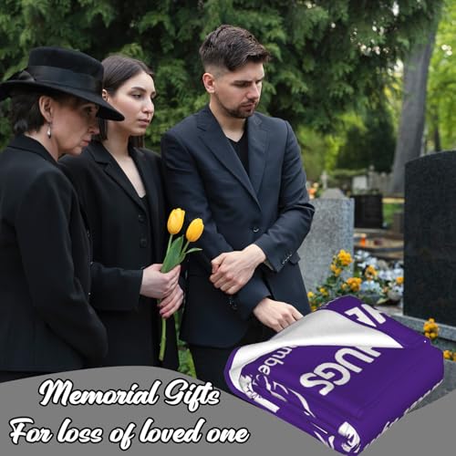 Memorial Blanket, Sympathy Blanket for Loss Loved One, Hug from Heaven Gifts, Best Bereavement Condolences Gifts, in Memory of Dad Mom Grandma Grandpa Wife, 60"x50" Black - color: Black