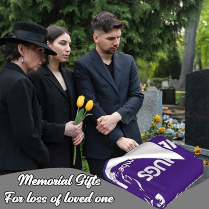 Memorial Blanket, Sympathy Blanket for Loss Loved One, Hug from Heaven Gifts, Best Bereavement Condolences Gifts, in Memory of Dad Mom Grandma Grandpa Wife, 60"x50" Black - color: Black