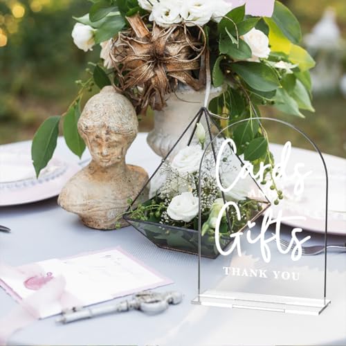 Acrylic Wedding Sign Cards and Gifts Sign for Wedding Wedding Signs for Ceremony Modern Calligraphy Arch Acrylic Table Top Sign for Wedding Reception and Event Party Table - color: Cards and Gifts