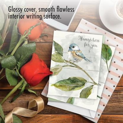 The Best Card Company - 10 Sympathy Note Cards with Envelopes (4 x 5.12 Inch) - Assorted Bereavement Greetings - Birds of Encouragement AM9144SMG-B1x10 - style: Birds of Encouragement