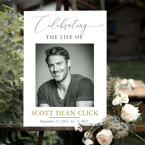 Personalized Photo Funeral Welcome Sign - Celebration Of Life Poster - Funeral Welcome Sign - Memorial Sign - Funeral Decorations - Celebration Of Life Decorations Yard Signs - In Loving Memory Sign - color: Multi 2