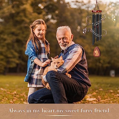 Cat Wind Chimes for Outsides, Cat Memorial Wind Chimes of Loved One Mother Father, Sympathy Wind Chimes for Cats Loss of Pet, Pet Memorial Gifts Home Decor Outdoor Garden Patio Backyard