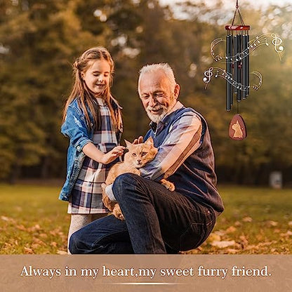Cat Wind Chimes for Outsides, Cat Memorial Wind Chimes of Loved One Mother Father, Sympathy Wind Chimes for Cats Loss of Pet, Pet Memorial Gifts Home Decor Outdoor Garden Patio Backyard