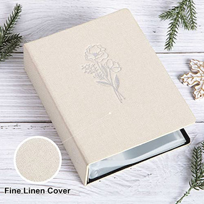 Lanpn Photo Album 4x6 50 Pictures 2 Packs, Small Mini Capacity Linen Photo Book Sets, Each Pack Holds 100 Top Loader Vertical Only Picture for Kids Boy Girls Beige - color: Beige, size: 50 Pockets/2PK