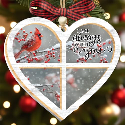 Cardinal Christmas Ornaments, Sympathy Gift for Loss of Loved One, Memorial Gifts for Loss of Mom, Dad, Grandma, Grandpa, (Cardinal Heart) - color: Cardinal Heart