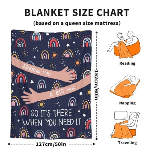 Giwawa Sending You a Big Hug Blanket Get Well Gifts for Women Men After Surgery/Cheer Up/Healing/Cancer Care/Comfort/Feel Better/Thinking of You/Inspirational/Sympathy Throw Blankets 50x60 - color: Hug