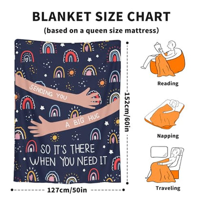 Giwawa Sending You a Big Hug Blanket Get Well Gifts for Women Men After Surgery/Cheer Up/Healing/Cancer Care/Comfort/Feel Better/Thinking of You/Inspirational/Sympathy Throw Blankets 50x60 - color: Hug
