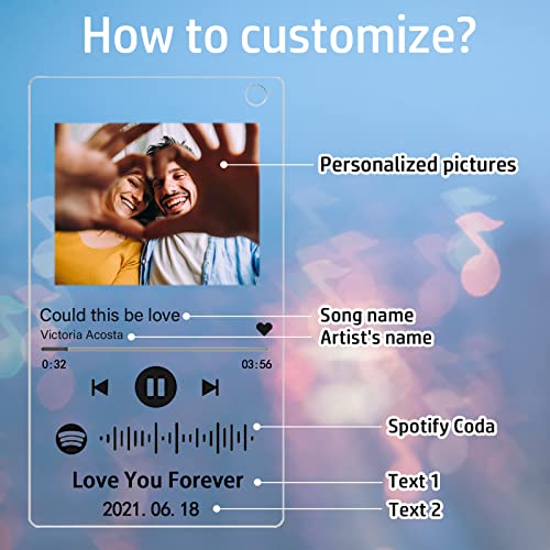 Double Sided Custom Keychain With Picture Alloy Color Printing Personalized Photo Keychain Customizable Text Gifts - color: D-mucic