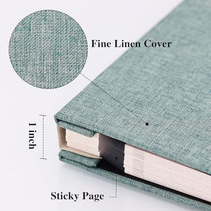 Vienrose Large Photo Album Self Adhesive for 4x6 8x10 Pictures Linen Scrapbook Album DIY 40 Blank Pages with A Metallic Pen - color: Turquoise, size: 11"x10.6" 40Pages