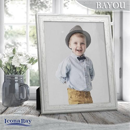 8x10 Cloudy White Picture Frame, Cape Cod Style, Table or Wall Mount, Bayou - size: 8x10