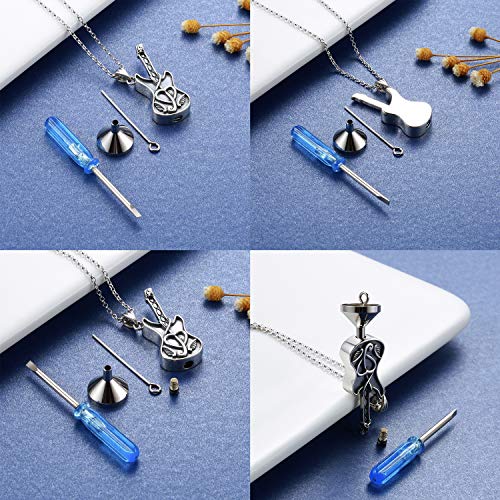 925 Sterling Silver Guitar Urn Necklace Women Cremation Jewelry for Ash