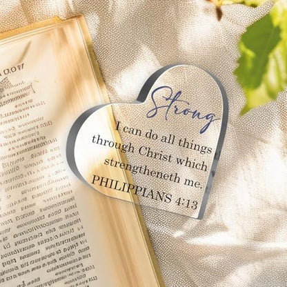 Christian Plaque Sign, Inspirational Religious Birthday Gifts, Bible Verse Gifts for Women, Christian Gifts for Family Sister Friend Mom, Faith Based Decorative Paperweight Accessories - style: Christian 03